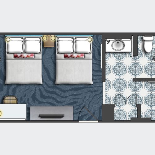 Double Bed Layout