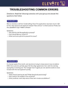 Troubleshooting Common Errors and Scenarios Worksheet – Sun Events